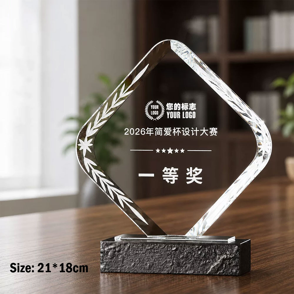 定制K9水晶奖牌 大理石/水晶双底座可选 赛事教师退休纪念表彰奖牌 - k9 crystal plaque marble base 1 1