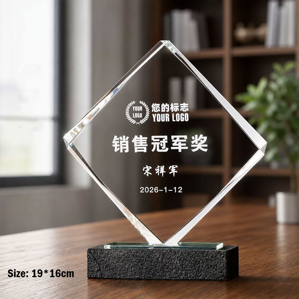 定制K9水晶奖牌 大理石/水晶双底座可选 赛事教师退休纪念表彰奖牌 - k9 crystal plaque marble base 6