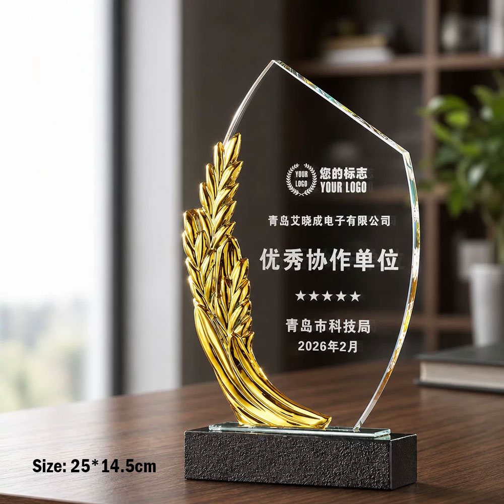 定制K9水晶奖牌 大理石/水晶双底座可选 赛事教师退休纪念表彰奖牌 - k9 crystal trophy marble base 4 1